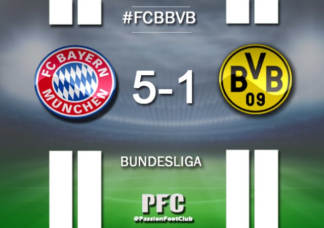 clappingmedia's tweet photo. [#FCBBOR] TERMINE !!

Bayern Munich 5-1  Dortmund 
⚽⚽26/35'' Müller
⚽37' Aubameyang
⚽⚽46'/58' Lewandowski
⚽66' Götze http://t.co/hNYJIZ8aI7