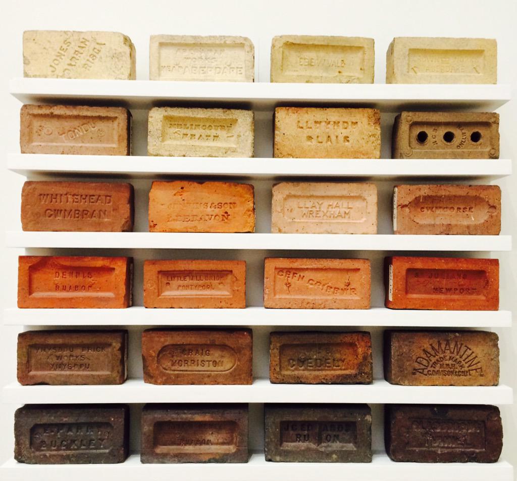 rosiebristow's tweet photo. Bricks exhibit at Fragile? ceramics show @Museum_Cardiff #FragileCardiff #bricks http://t.co/BBqD9cBop1