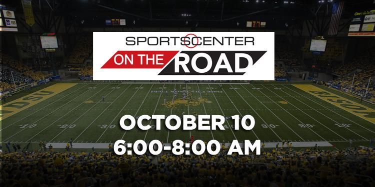 NDSUathletics's tweet photo. IT'S OFFICIAL: ESPN's @SportsCenter to broadcast from Fargodome this Saturday: http://t.co/aw8xf3Rv2u http://t.co/gmDEej04Fj