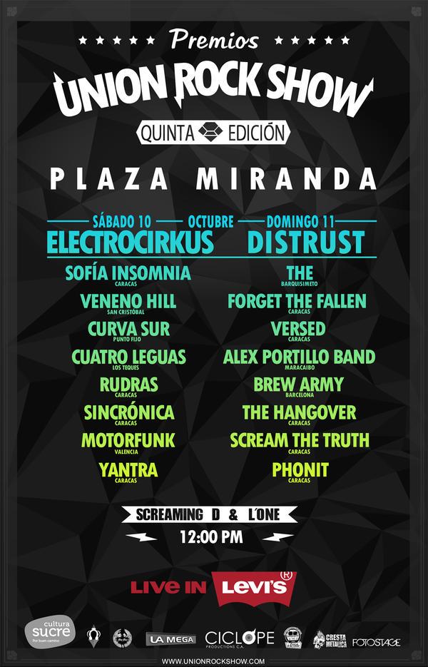 PhonitCcs's tweet image. Estaremos este Domingo #11Oct en la Tarima de Los #PremiosUnionRockShow2015 Plaza Miranda 12:00pm