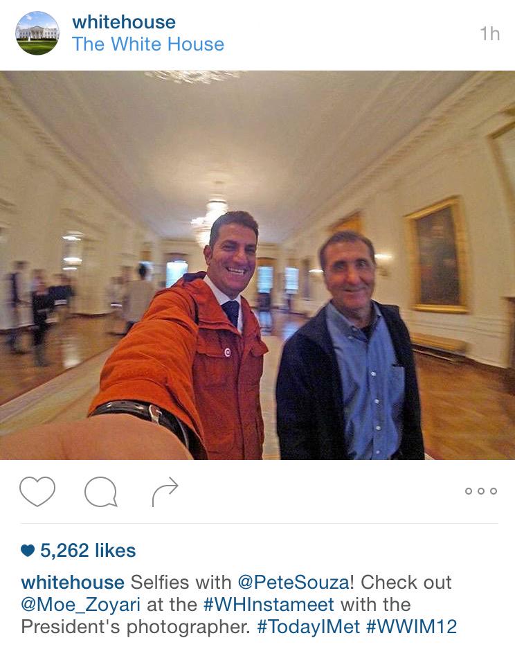 Seems like WH cannot get enough of Persians! #Iran'ian-American journo @Photomohammad w/ @petesouza at #WHinstameet: