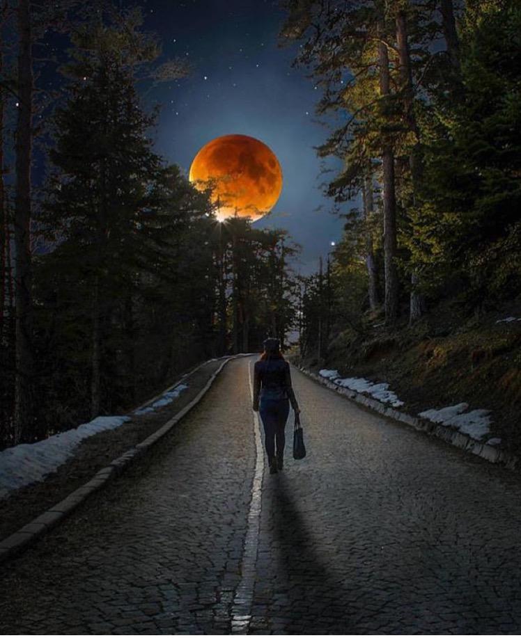 Me &amp; my moon on my terrace.. Soo many things to whisper.. Weird but can't stop myself😋😋😉