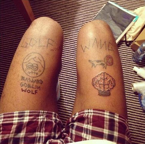 Lovesicktoner в Twitter Tyler The creators tattoos Its cool he puts his  albums on his legs tylerthecreator fucktyler badass OFWGKTA   httptcoeg0BJqiOBG  Twitter