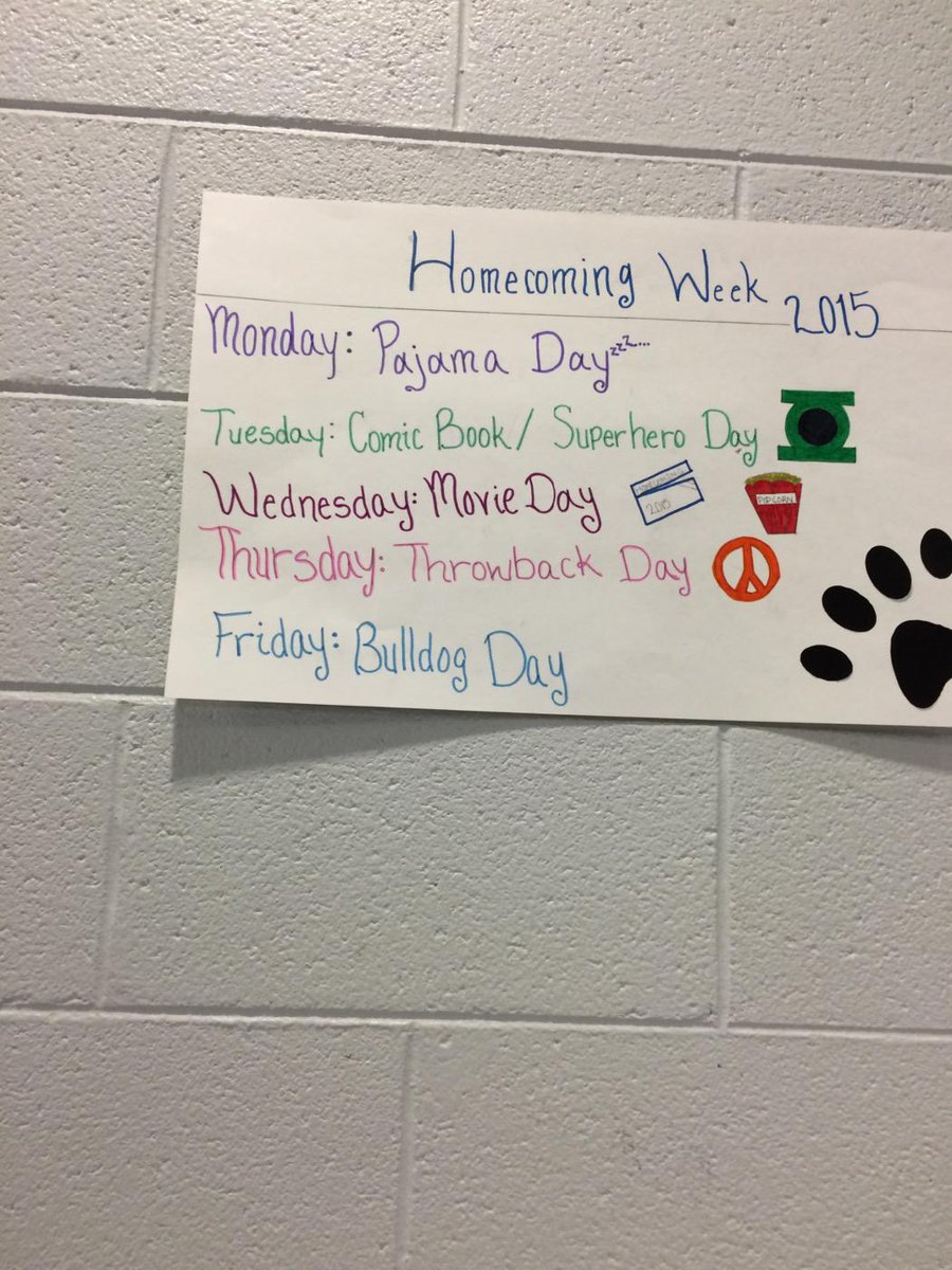 chs_council's tweet photo. Homecoming Week themes! http://t.co/YYszy8GwRx