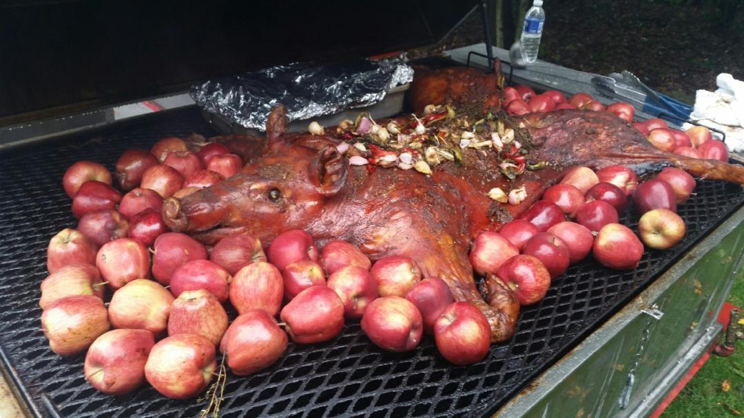remoscatering's tweet photo. Louisiana pig roast in Harmony, PA. http://t.co/aItney8c7v