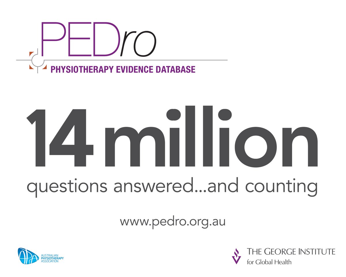 PEDro_database's tweet image. PEDro now delivers evidence directly to your inbox pedro.org.au/english/eviden… #apaconnect2015 #PhysicalTherapy #physio
