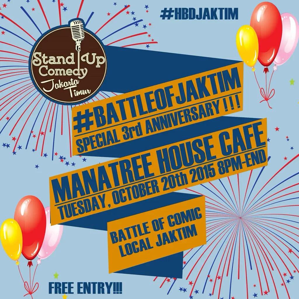 StandupJakTim_'s tweet photo. Mimin tunggu yaaaa tanggal 20 Oktober di @ManatreeHouse 😗😗 http://t.co/my7Pzu1l6d
