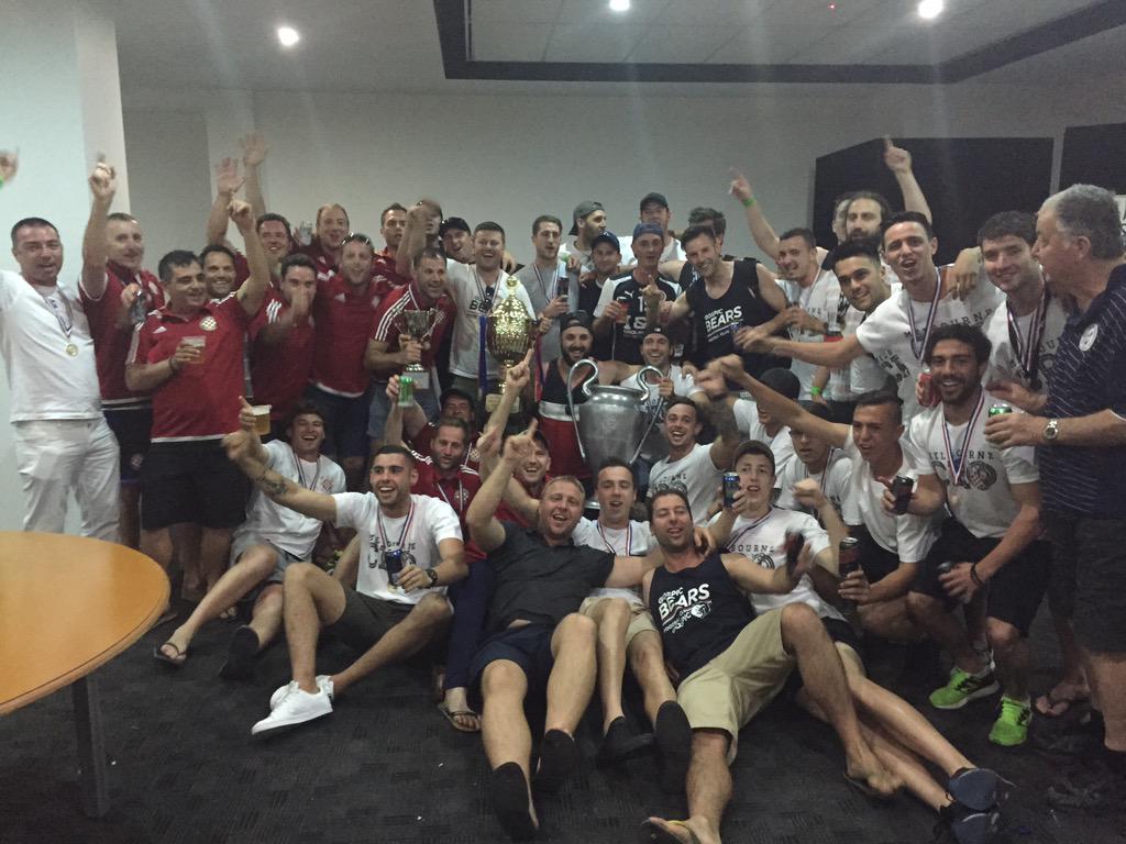 Great champions photo with <a href="/MelbKnights/">Melbourne Knights FC</a> and <a href="/HNKSplit/">HNK Strathmore Split</a> #CroTourney15 #crotourney #GBFC #GBFC15 #champions