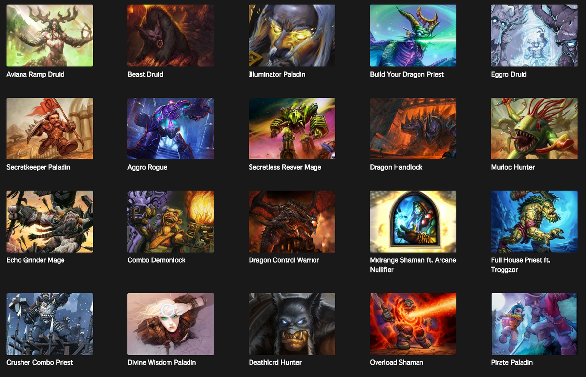 NetDeckHS's tweet photo. With our last deck post, the team has shared 20 innovative &amp; competitive decks with the masses! #NetDeck #Hearthstone http://t.co/n9z1AkgP3n