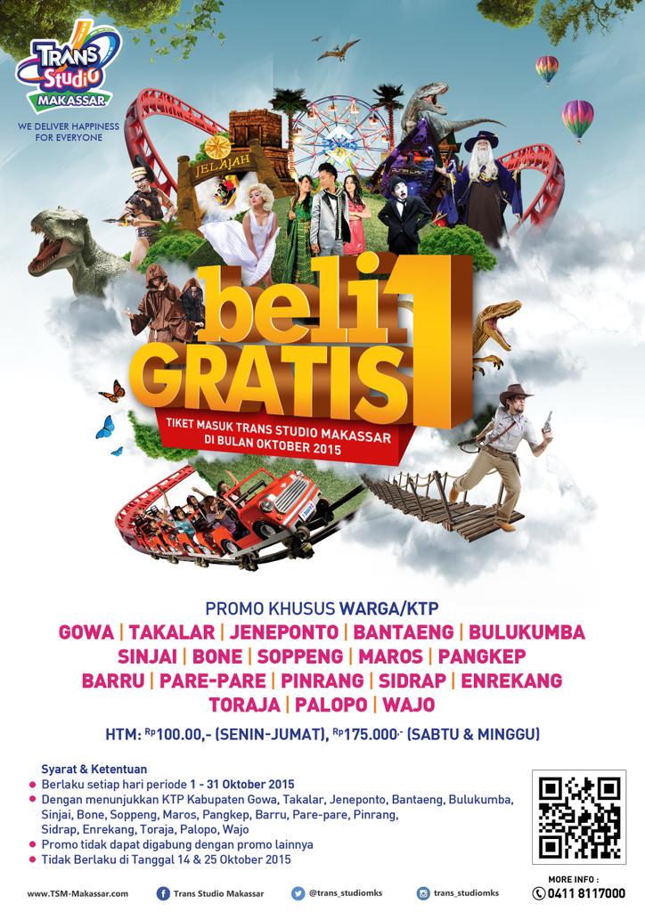 Yuks tuipss diserbu promox..
Buy1Get1Free dgn menunjukkan KTP kab.Sulsel
S&amp;K berlaku