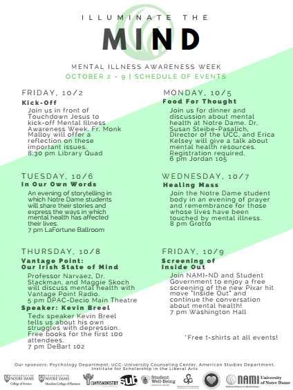 smcsga's tweet photo. Check out Irish State of Mind, ND's mental health awareness week! Happening now! http://t.co/sTpAlvPEdK