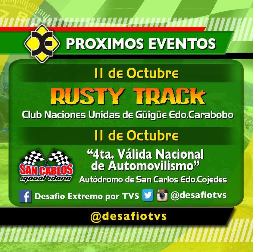 TUDESAFIOTV's tweet photo. Fin de Semana de Eventos Domingo 11 de Octubre #rustytrack en Güigüe Edo.Carabobo y @speedshowvzla en San Carlos http://t.co/XVlbK00ulH