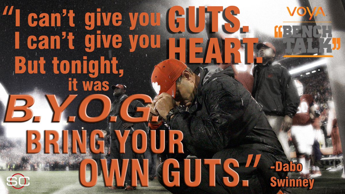 An emotional Dabo Swinney created a new catchphrase in this weekend's <a href="/Voya/">Voya</a> #BenchTalk.