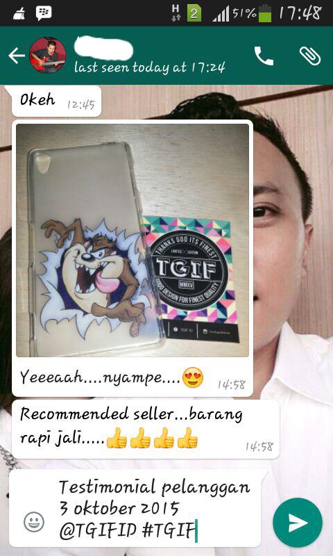 Testimonial pelanggan..

terima kasih sudah order finest people.
#TGIFID #TGIFINDONESIA
