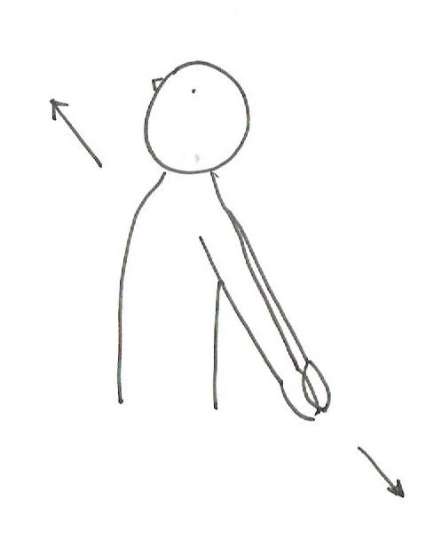 両手を後ろで組んで
手は後ろにひっぱり
胸は前に突き出すように反らします 