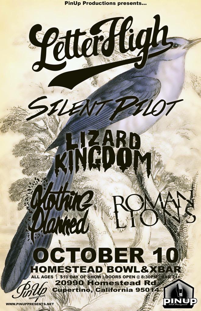 NPlannedBand's tweet image. On October 10th we are playing The X Bar with our homies in @letterhighsj. Come sing at us!