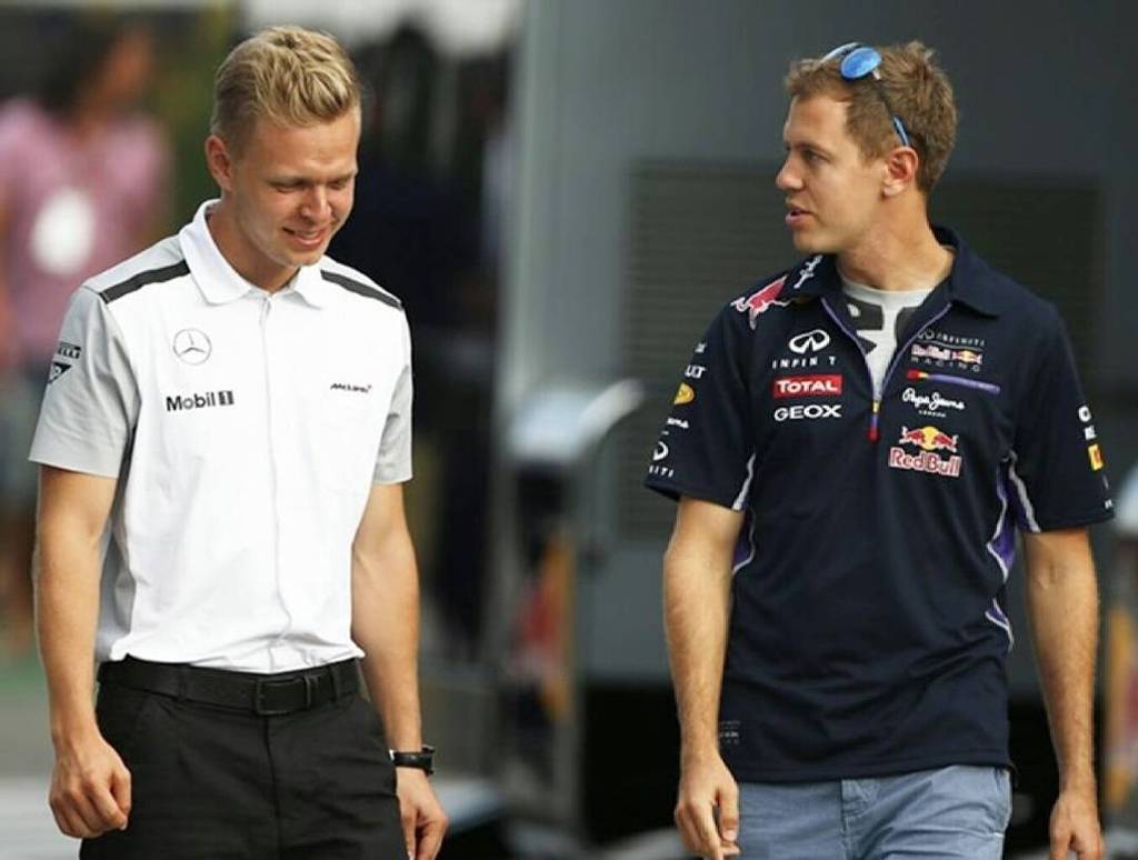 Happy Birthday to Kevin Magnussen, who turns 23 today!
__________

Pic: Kevin Magnussen and Sebastian Vettel, Hunga 