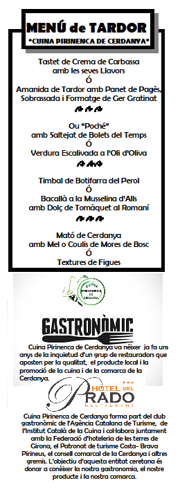 Nou menú gastronòmic de tardor al restaurant de l'Hotel del Prado.