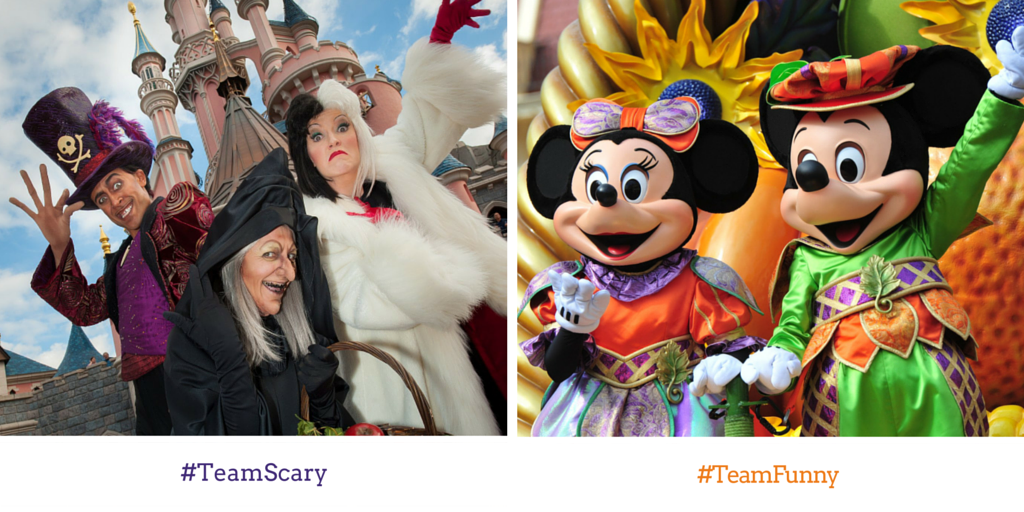DisneylandParis's tweet photo. Gagnez vos places pour la Soirée Halloween Disney en choisissant votre camp ! #TeamScary ou #TeamFunny ? 1/2 http://t.co/rFXBkaj0Cp