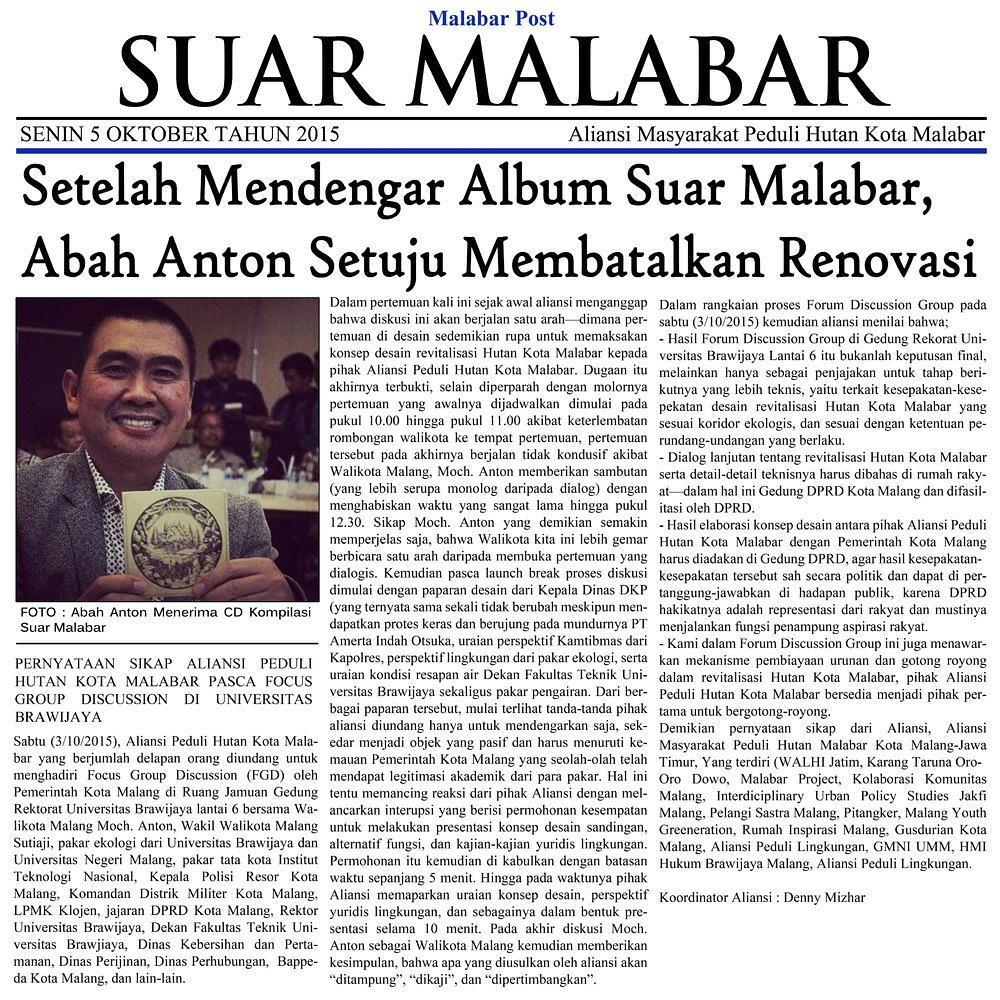 koran mainstream terlalu biasa untuk dijadikan rujukan dan sumber berita. <a href="/walhinasional/">WALHI</a> 
#savehutankotamalabar