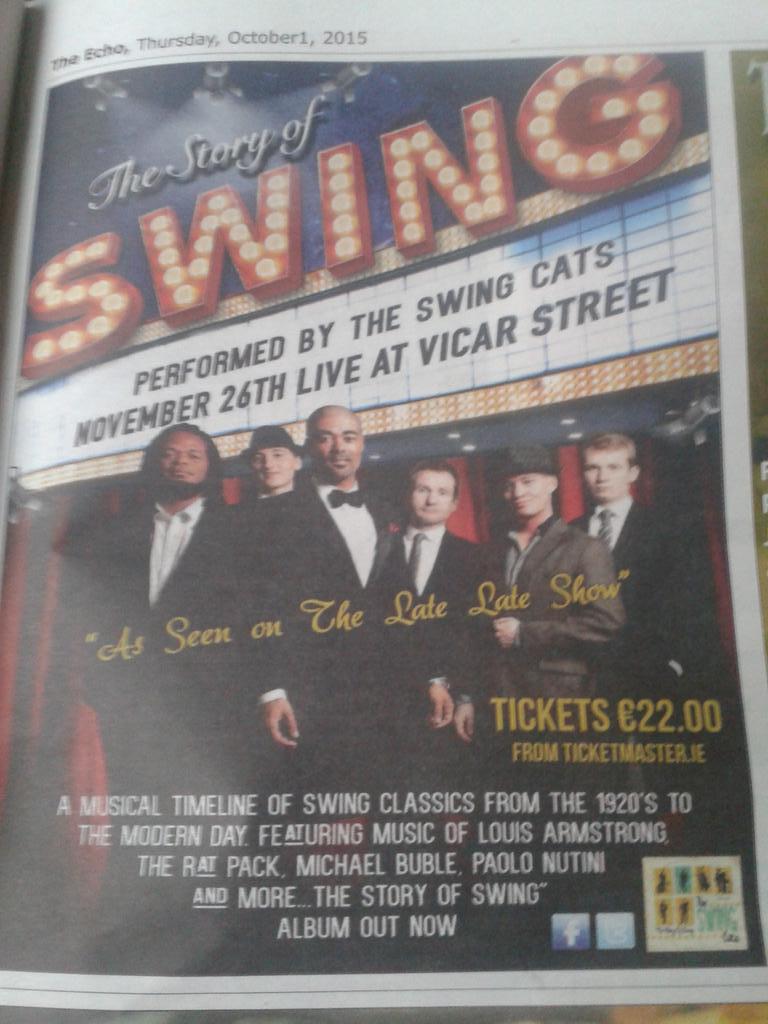 deadlybuzzyeah's tweet image. Should be great! #theswingcats #26thnovember