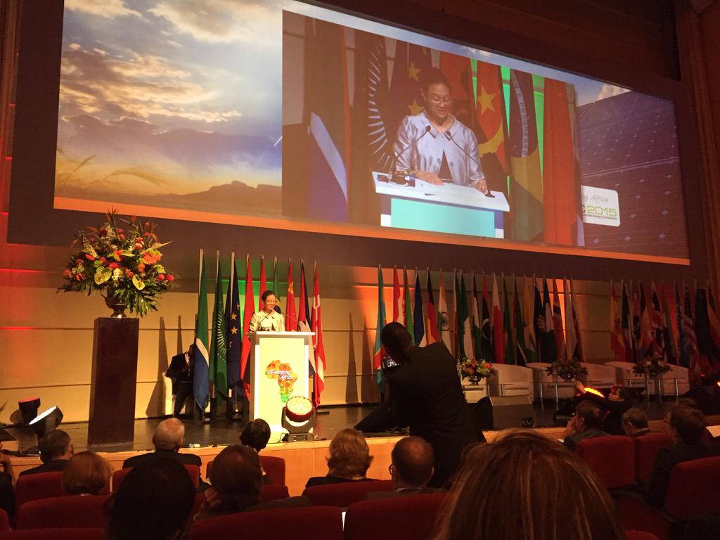 Tina Joemat Pettersson @ #SAIREC2015 <a href="/iha_org/">International Hydropower Association (IHA)</a> there also : "doubling amount of crossborder energy trade"