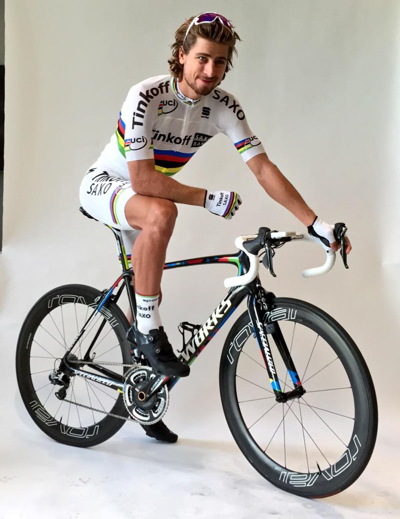 CapoVelo.com - Peter Sagan Flaunts New World Champion Jersey and Bike