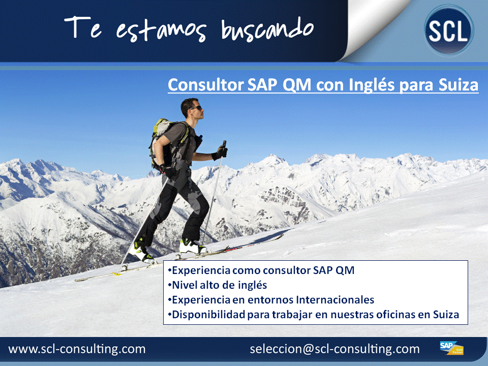 aitsangue's tweet image. @SCL_Consulting #empleo internacional. Buscamos para nuestra oficina en #Suiza consultores #SAP_QM con inglés.