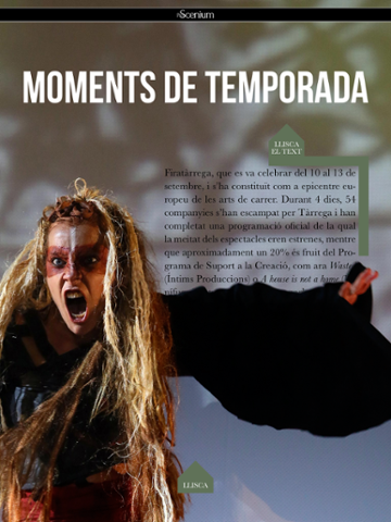 Proscenium_ES's tweet image. La secció Moments de Temporada també la protagonitza @firatarrega amb grans fotos de Martí E. Berenguer #Proscenium5