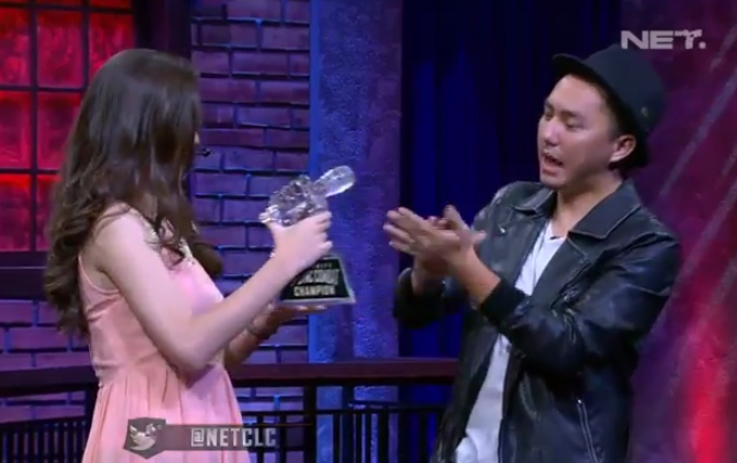 wahh! selamat ya buat @celiathomass yg terpilih sebagai champion malam hari ini.. #NETCLC #NETCLC_Celia