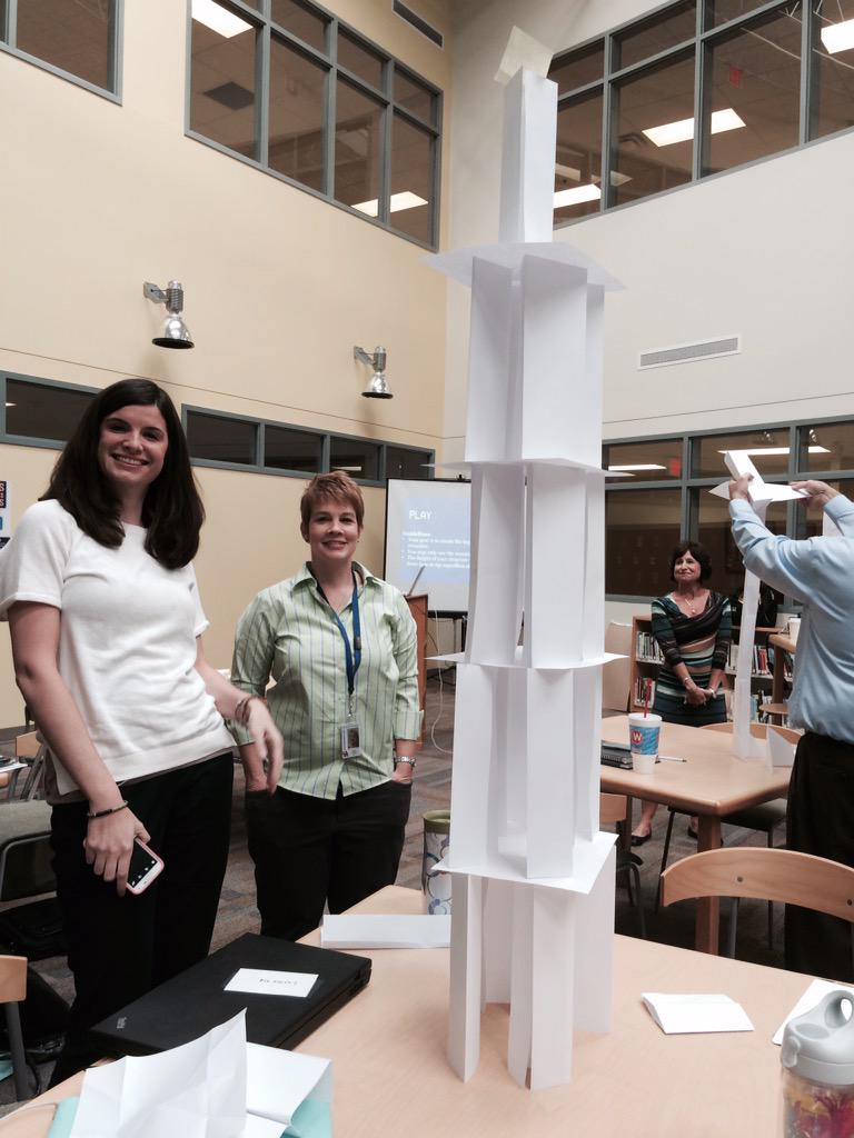 cynjayb's tweet photo. Goal: build the tallest structure. Asset: Rebecca. #iskme #OER @BradCorum @RebeccaDLayton http://t.co/rArW3UDsqR