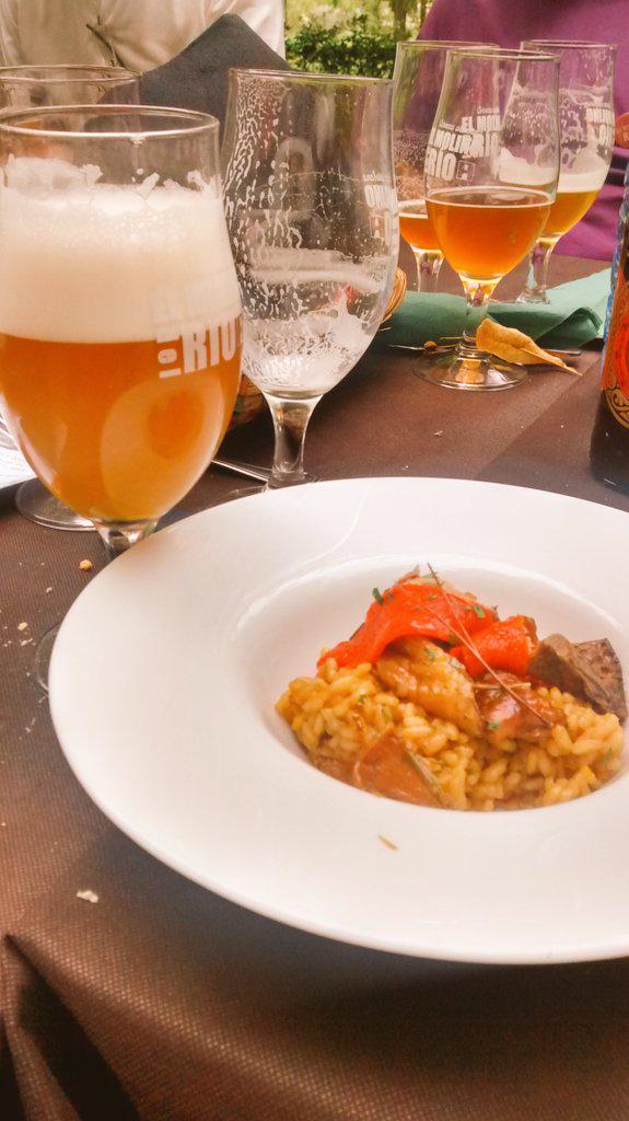 Arroz caldoso con níscalos y pollo con cerveza Saison de <a href="/canterobeer/">Cerveza El Cantero</a> #encuentroMDR