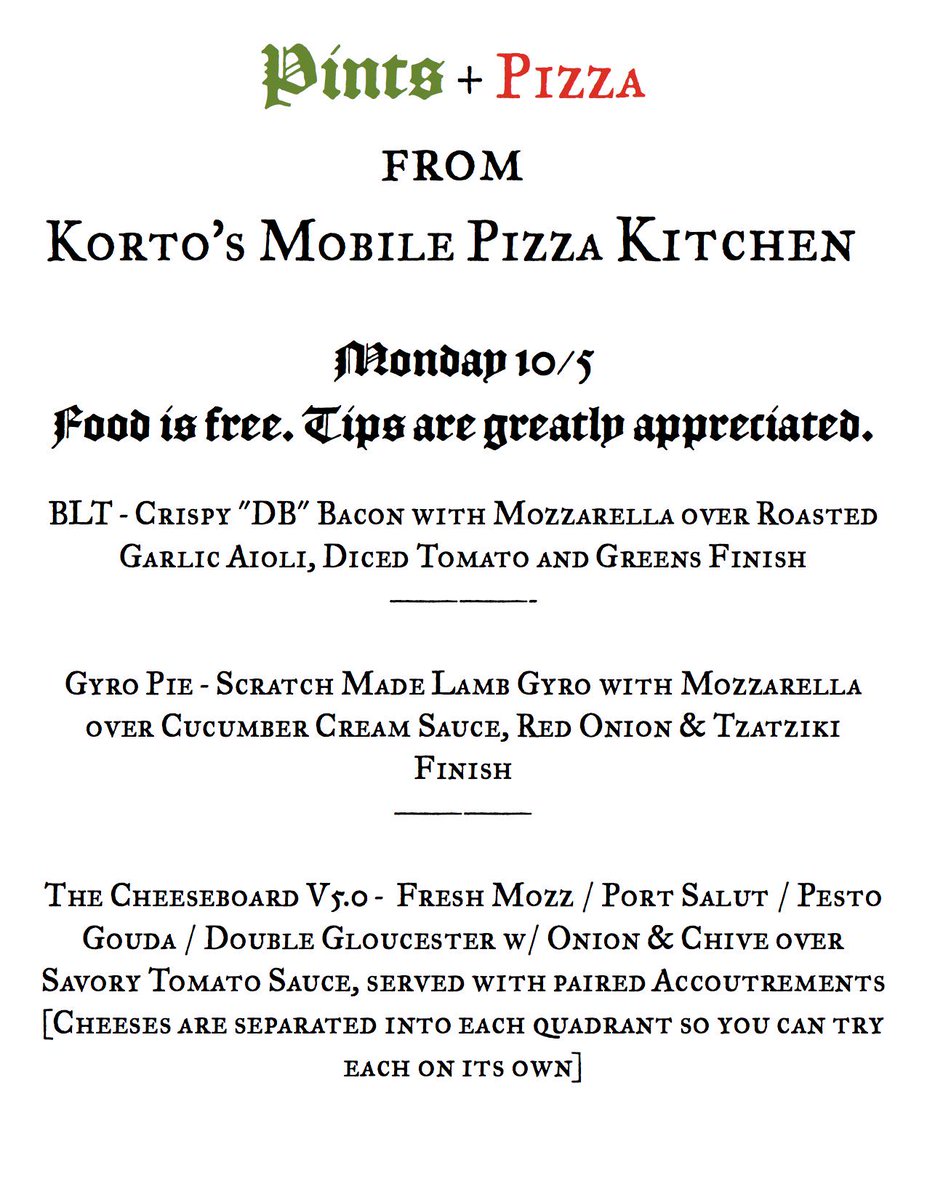 Open 4-10 w/ <a href="/KortoMPK/">Korto's MPK</a> cooking pizzas &amp; live practice from AVL Second Line (gearing up for LEAF) from 6:30-8PM!