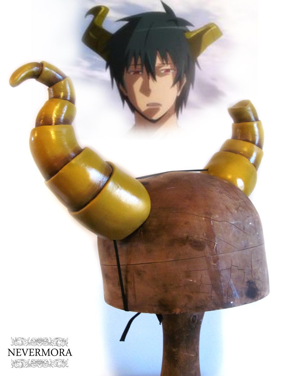 NevermoraShop's tweet photo. #MaouSadao inspired horns by Nevermora. #anime #devilisaparttimer #halloween http://t.co/uwFcaevUpZ