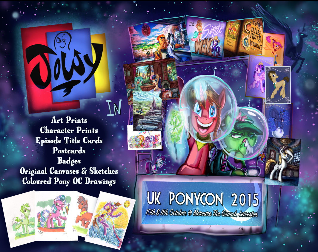 JowyBe's tweet photo. Going to be @UKPonyCon  this upcoming weekend with lots of exclusives and space themed art :) #vendortable #excited http://t.co/WOCBFbE2pB