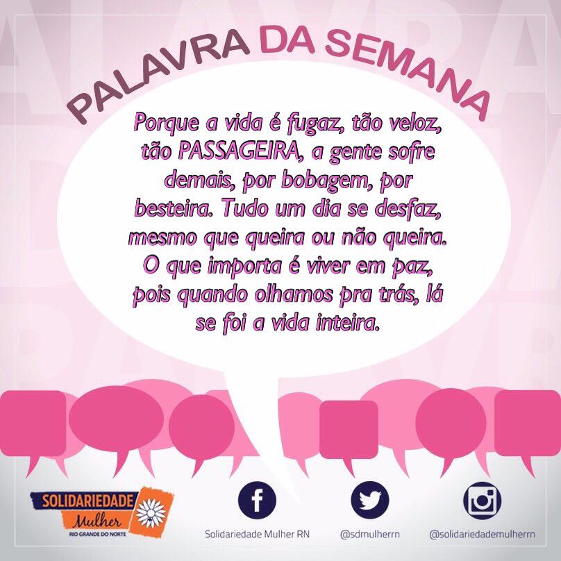 sdmulherrn's tweet image. #PalavraDaSemana #Passageira