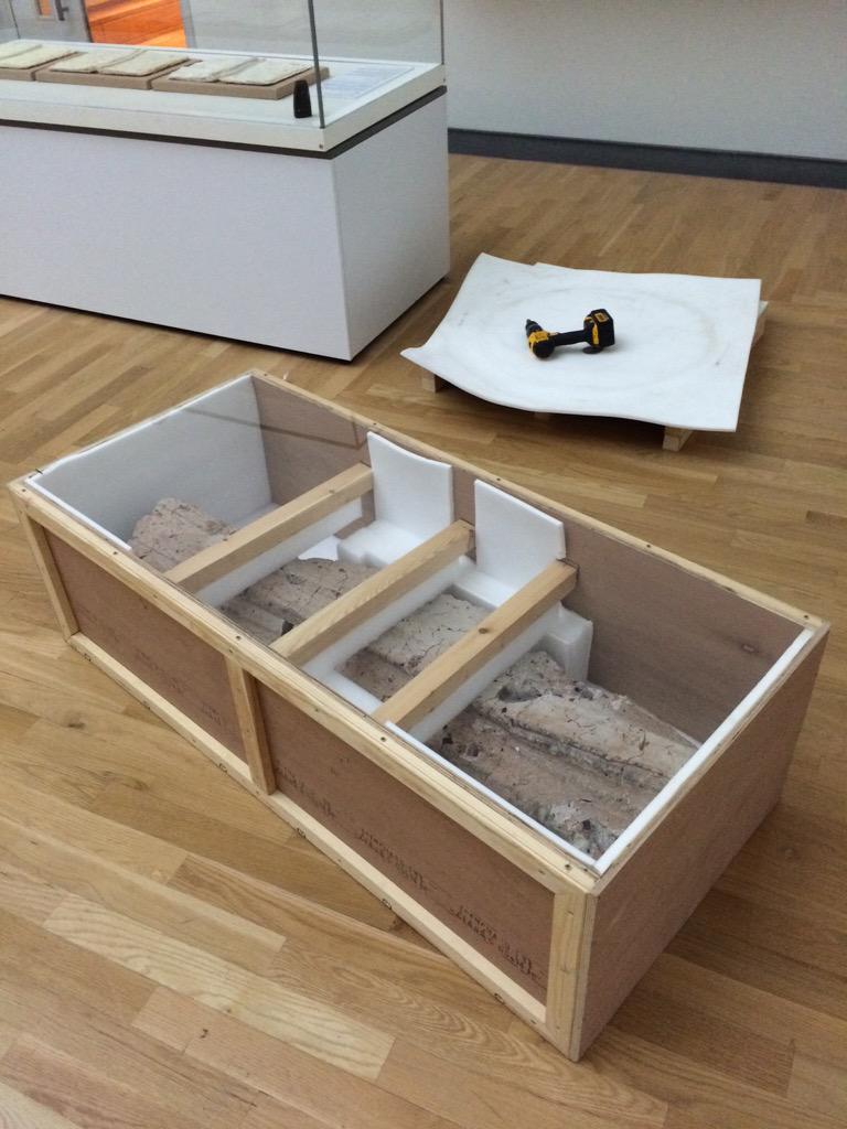 NatMuseumArt's tweet photo. Trollies, crates and gloves are everywhere - it must be the #fragilecardiff takedown http://t.co/VDP3ahoYuZ