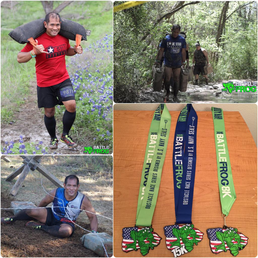 dpasamonte's tweet photo. The @BattleFrogUS #TexasTrident is completed. #medalmonday #BattleFrogHouston #BattleFrogDallas #BattleFrogAustin http://t.co/JTlkznMOc1