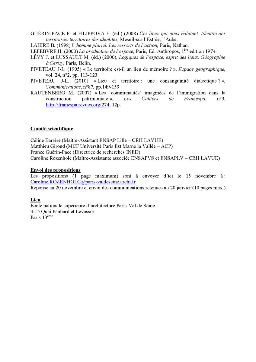 APPEL A COMMUNICATION "Les lieux de mobilité en question" <a href="/CNRS/">CNRS 🌍</a> @CNRS_DR05 <a href="/MinistereCC/">Ministère de la Culture 🇫🇷</a> <a href="/ensapvs/">ENSAPVS</a> <a href="/ENSAPLVUP6/">ENSAPLV</a>