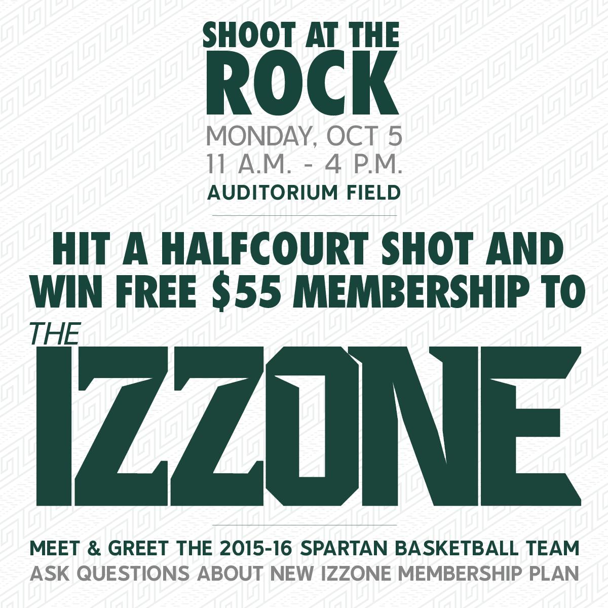 Make a halfcourt shot to win free Izzone tickets, today from 11 to 4 CQjZ6NCXAAAfJ12
