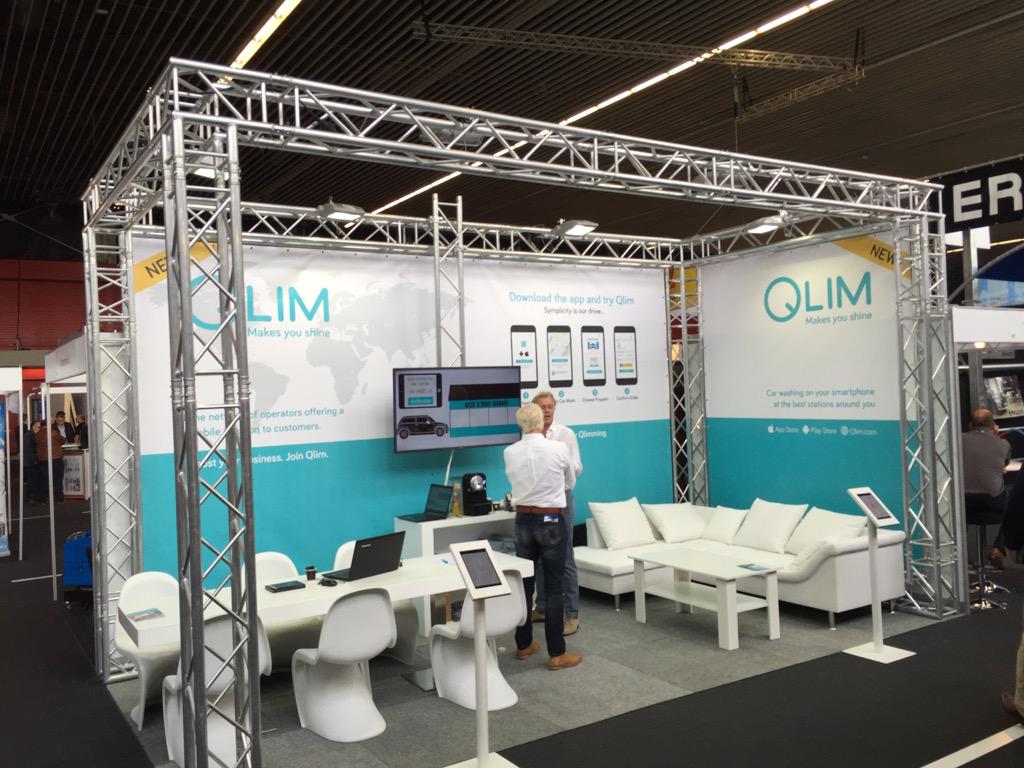 Qlim's tweet photo. Qlim launch op Car Wash Show Europe #CWSE http://t.co/NgWma9QH6z
