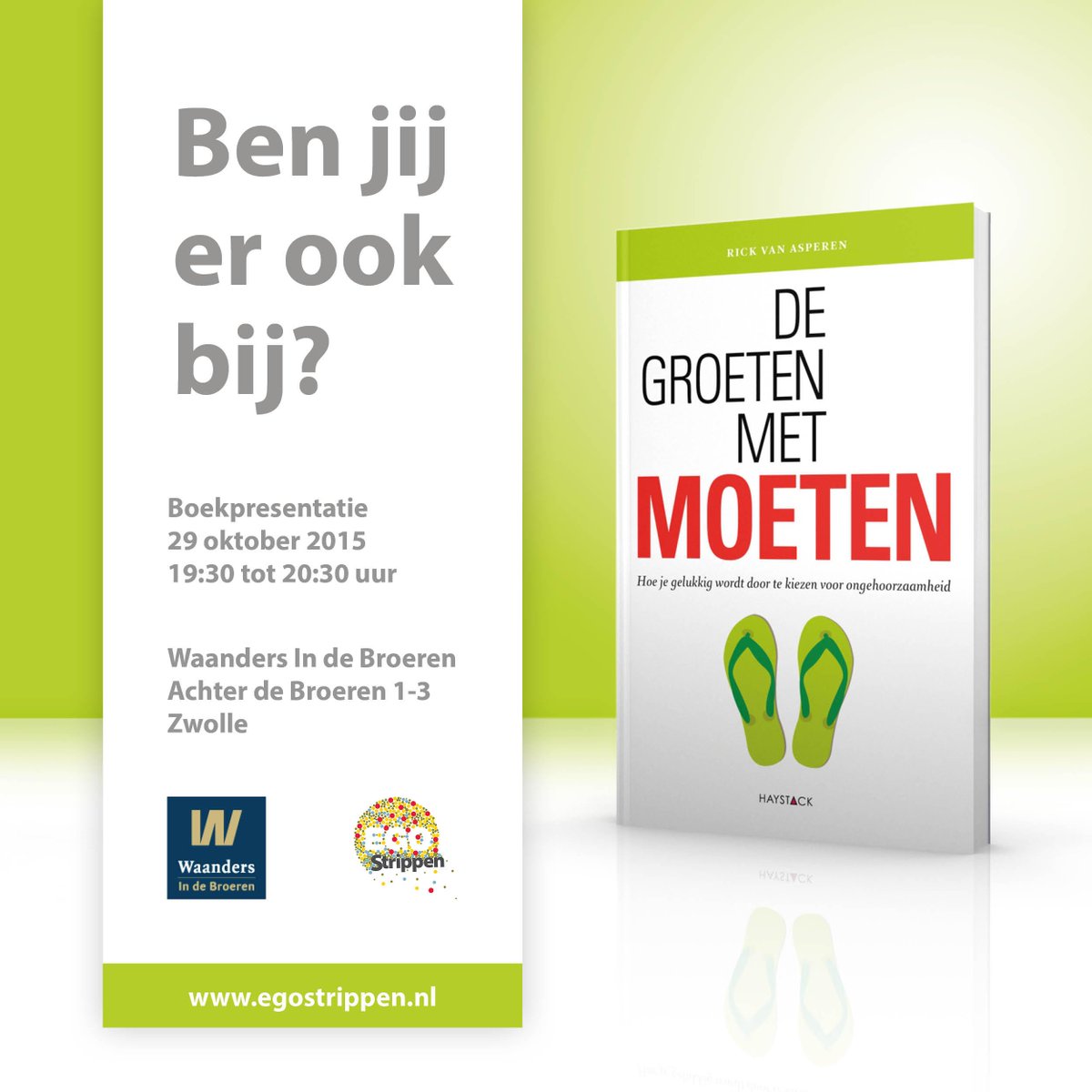 De datum van de #boekpresentatie van <a href="/RickvanAsperen/">Rick van Asperen</a> bij <a href="/indebroeren/">Waanders</a> is bekend! Ben jij er ook bij? #DGMM