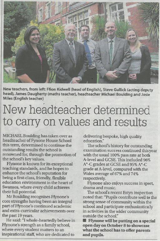 ffynonehouse's tweet photo. Did you see #Ffynone in the Western Mail last week?! @WalesOnline #GreatTeachers #SchoolNews http://t.co/p3HRTlrQ6s