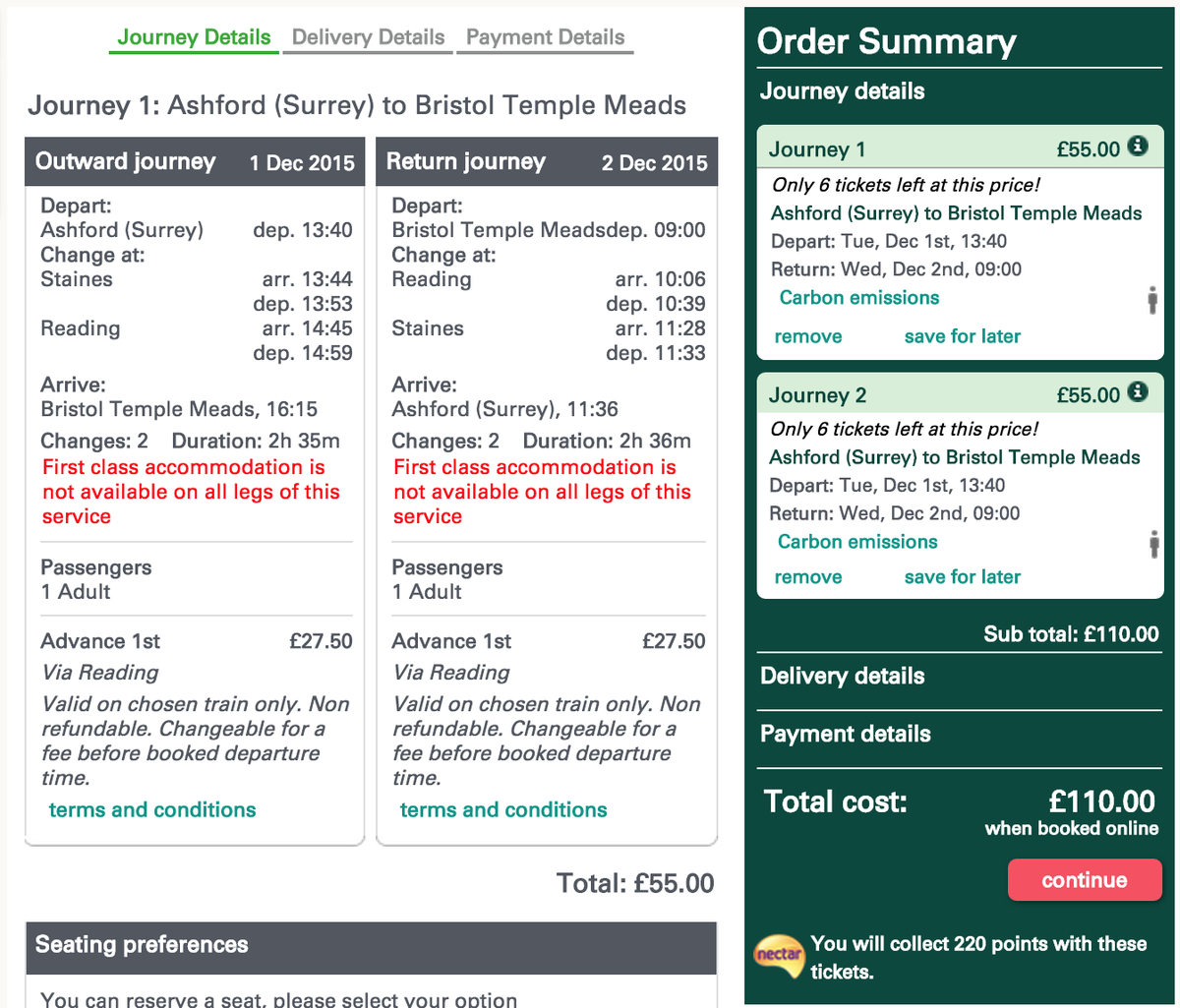 @GWRUK I'm trying to book travel for just 1 person, but your system seems to want to charge me for 2 people?! Help?!