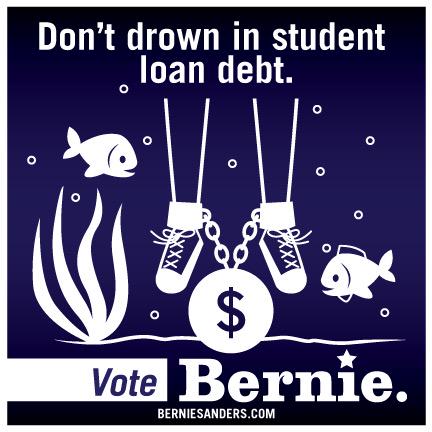 <a href="/BernieSanders/">Bernie Sanders</a> working hard so #StudentDebt is not a shackle #FeelTheBern
