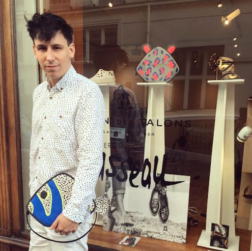 Postcard from Paris: Jerome outside the showroom at Galerie Saint Roch, with <a href="/FeatherM_London/">Feather.M</a> &amp; Maison Des Talons.