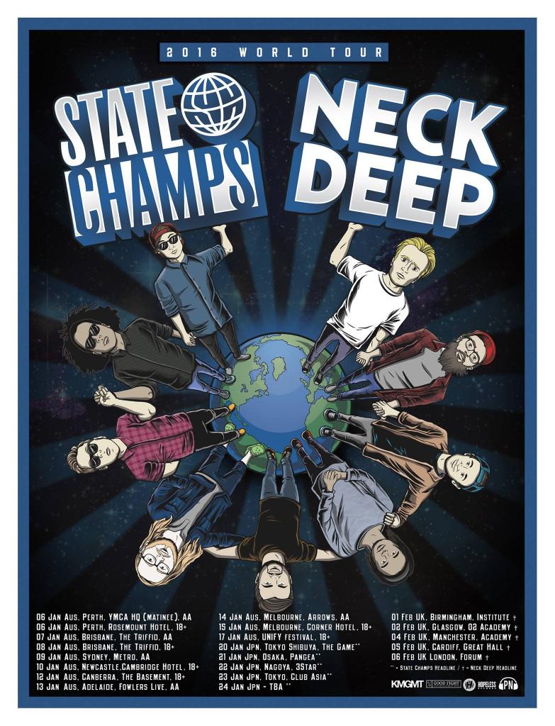HTSMagazine's tweet image. .@NeckDeepUK team up with @State_Champs for world tour! - bit.ly/1Z3b7Xp @creepercultuk @LightYearsOH