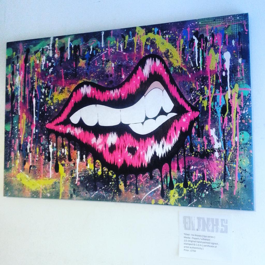 OFFICIALBL1NKS's tweet photo. Titled : He Knows ( seductive lips series )
1 / 1 original hand painted on sale now message for purchase #art http://t.co/inLtPouyOA