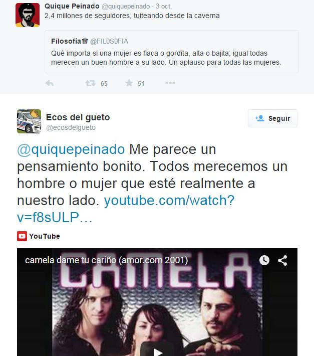 Toda mujer merece un hombre a su lado, un disco de Camela y seguir a <a href="/FIL0S0FIA/">Filosofía♕</a> #pensamientosbonitos