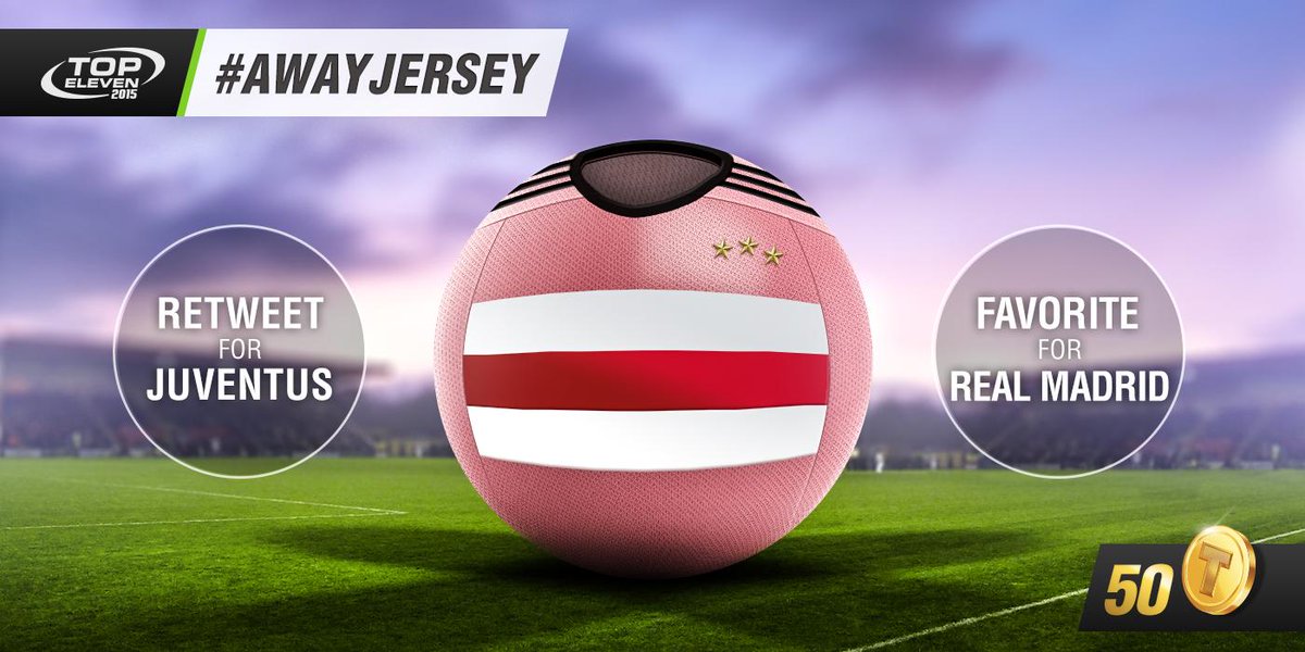 topeleven's tweet photo. Which club wears this #AwayJersey? 50 Tokens for 5 winners announced on Wednesday!

RT @juventusfc
FAV @realmadrid http://t.co/s9LbL6Yj3M